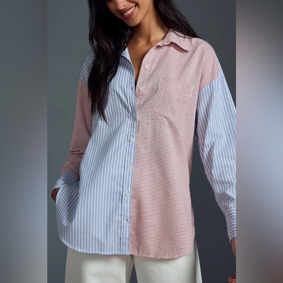 Maeve The Bennet Mixed Stripe Buttondown - Picture 3 of 5